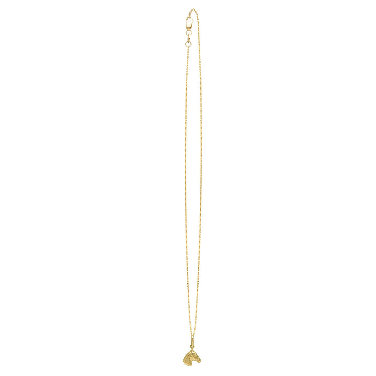 Horse Profile Small Necklace in 14K Yellow Gold