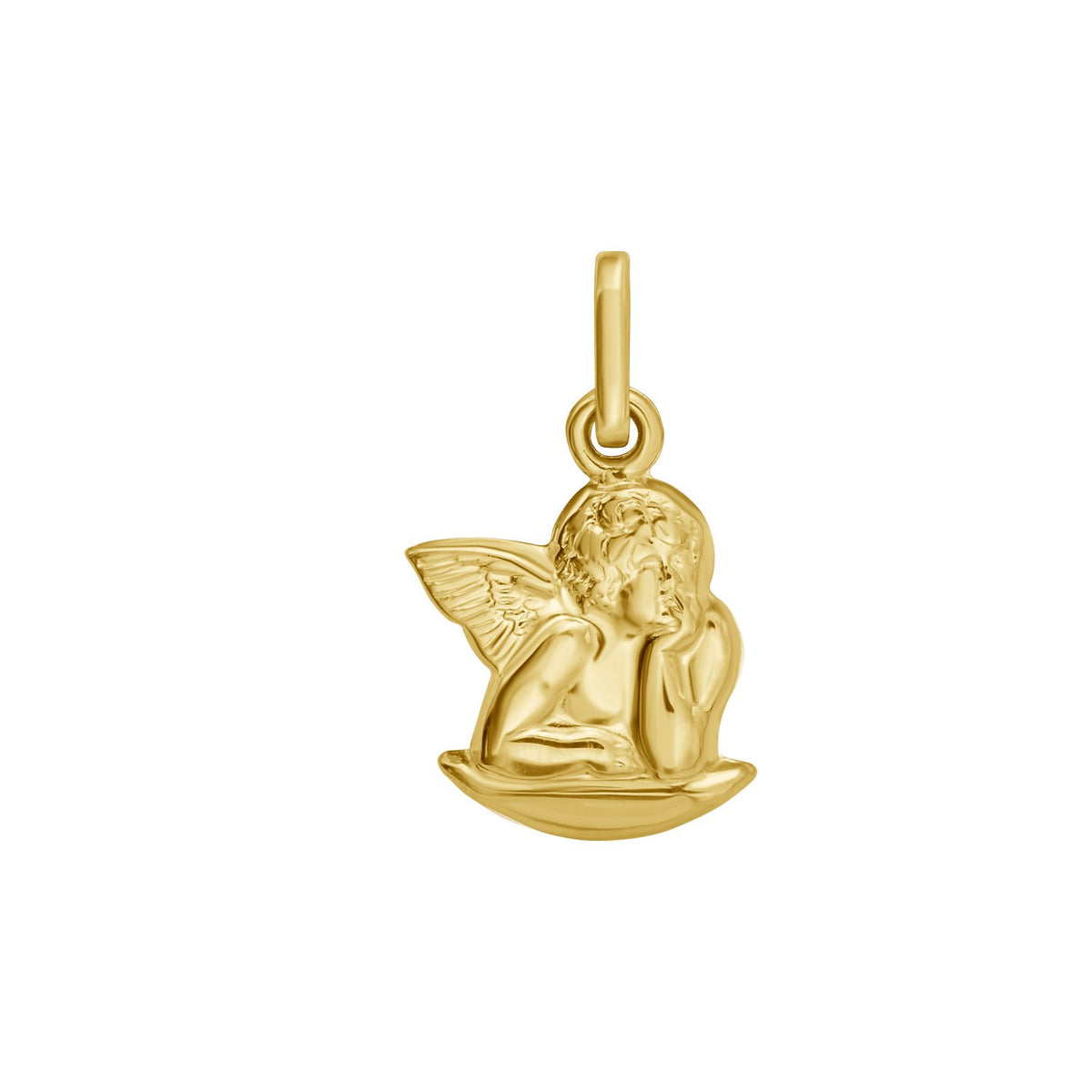 14K Yellow Gold Polished Angel Charm Pendant