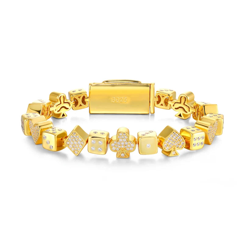 Iced Out Poker Dice Link Bracelet for Men, image 9