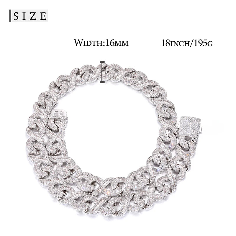 Iced Out Infinity Link Necklace or Bracelet for Men, image 8