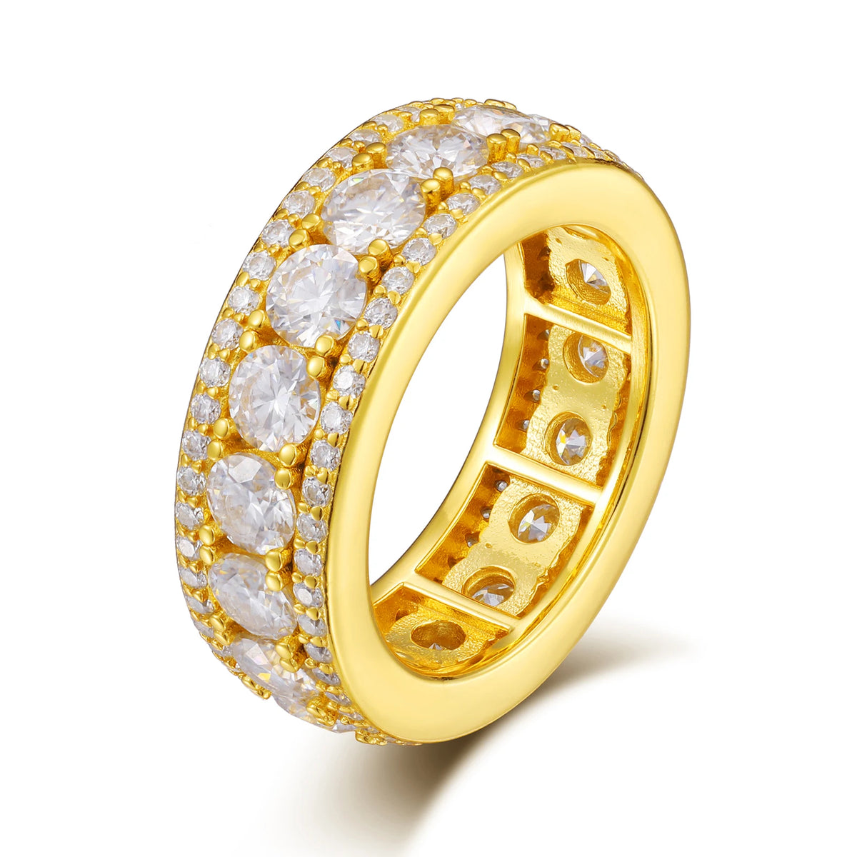 Iced Out Moissanite Wide Band Pave Ring for Men, image 9