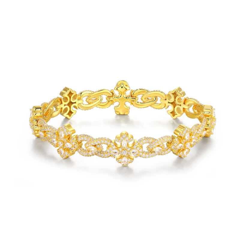 Iced Out Gothic Cross Link Bracelet for Men, image 9