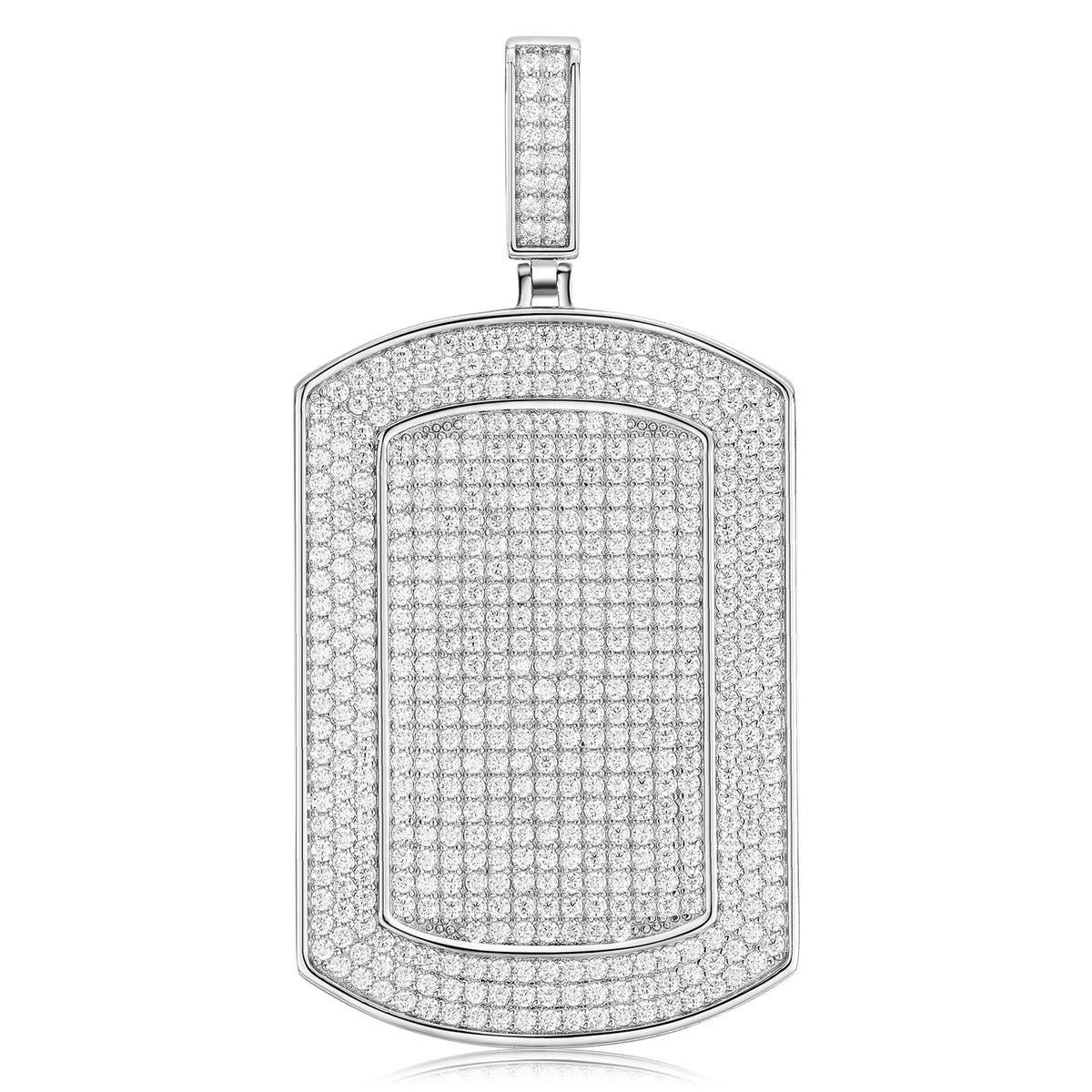 Iced Out Dog Tag Pendant for Men, image 13