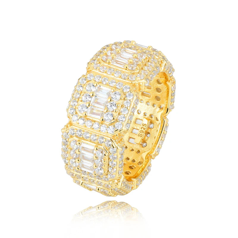 Iced Out Moissanite Wide Band Ring, image 9