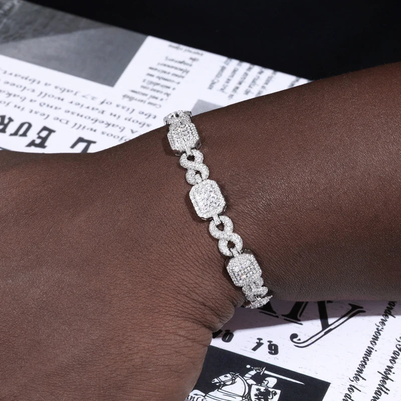 Iced Out Sugar Cube Link Bracelet, image 7