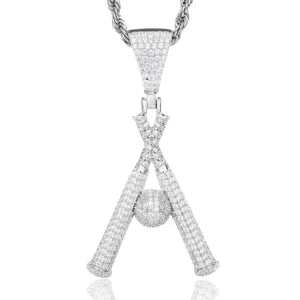Moissanite Letter A Pendant Necklace, image 8