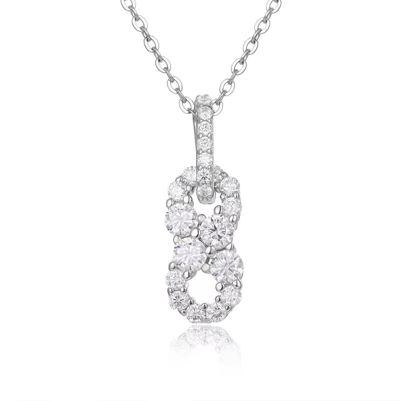 Moissanite Figure Eight Pendant Necklace, image 8