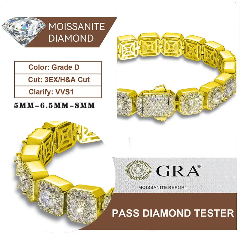 Moissanite Link Bracelet for Men, image 7