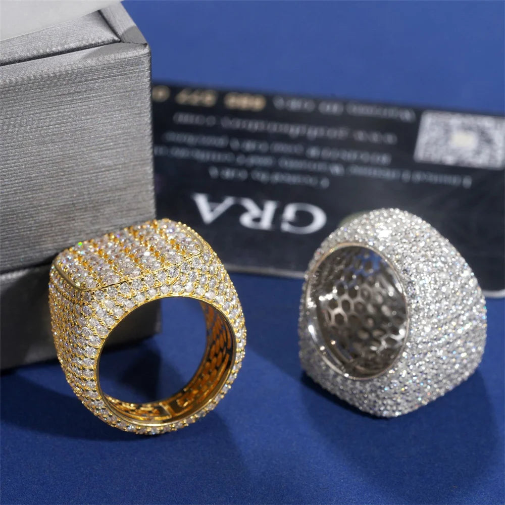 Iced Out Cross Signet Ring for Men, image 4