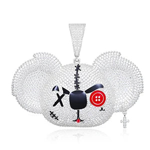 Iced Out Moissanite Cartoon Bear Pendant for Men, image 8