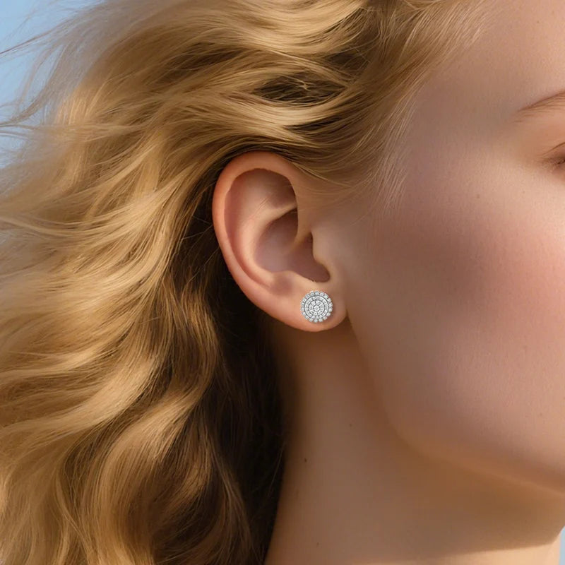 Moissanite Sunflower Cluster Stud Earrings, image 8