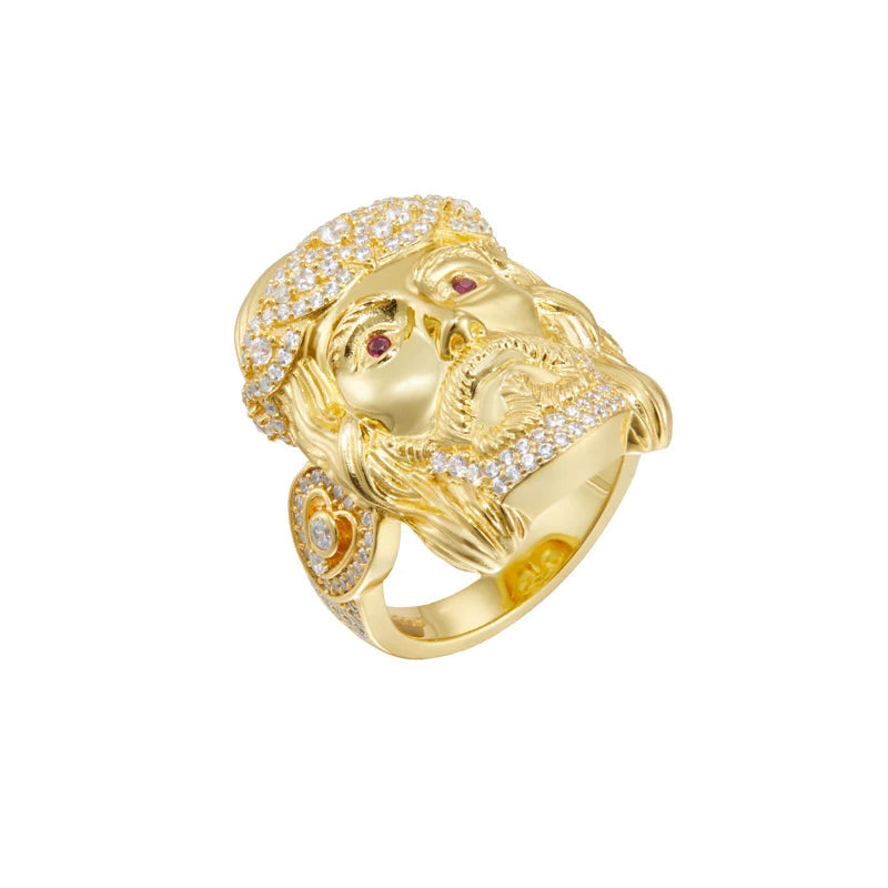 Iced Out Jesus Portrait Ring for Men, image 9
