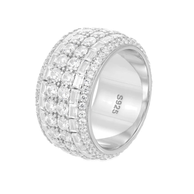 Iced Out Wide Band Ring for Men, image 9