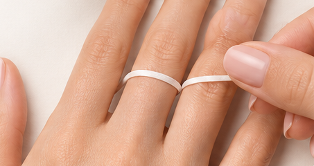 A string wrapped around the base of a finger