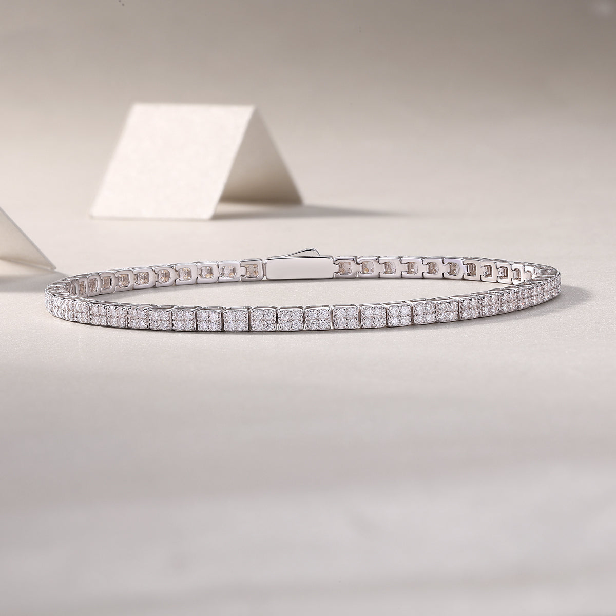 Square Moissanite Tennis Bracelet in 925 Sterling Silver