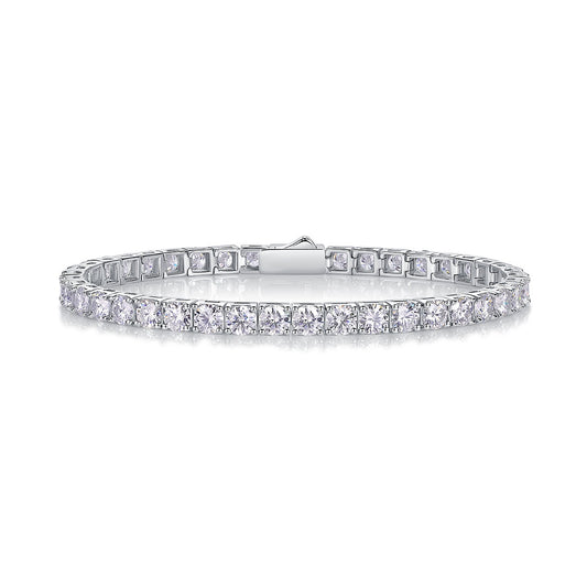 Round Moissanite Tennis Bracelet (0.3 ct Stones) in 925 Sterling Silver