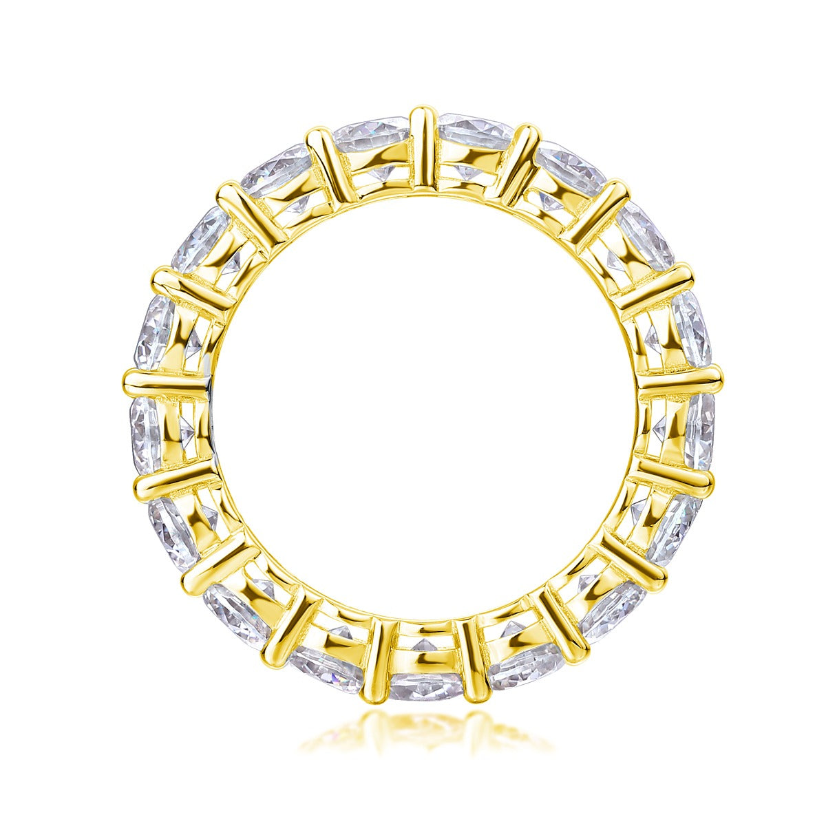 Oval Moissanite Shared-Prong Eternity Band in 925 Sterling Silver