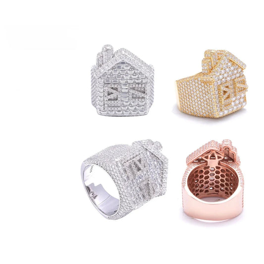 Iced Out Baguette Signet Ring for Men