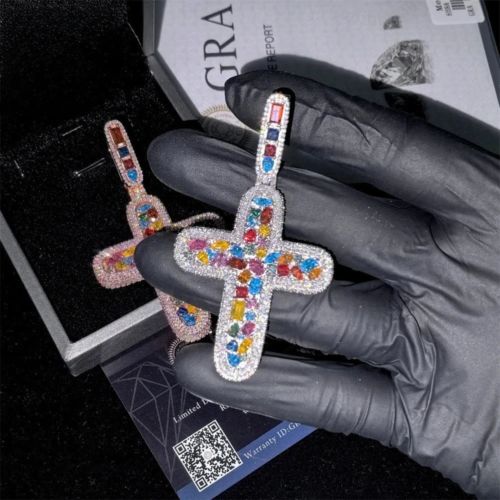 Round Cut Cross Pendant for Men, image 3