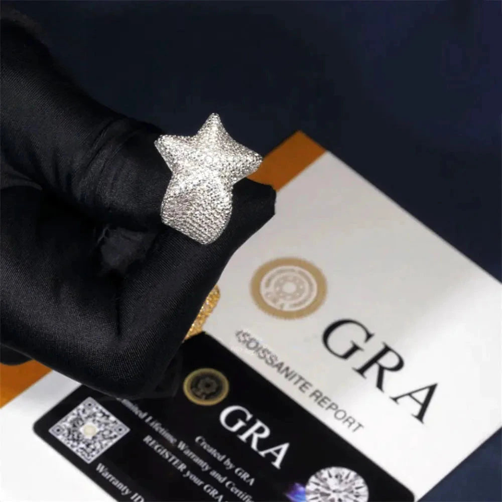 Iced Out Star Ring for Men, image 3