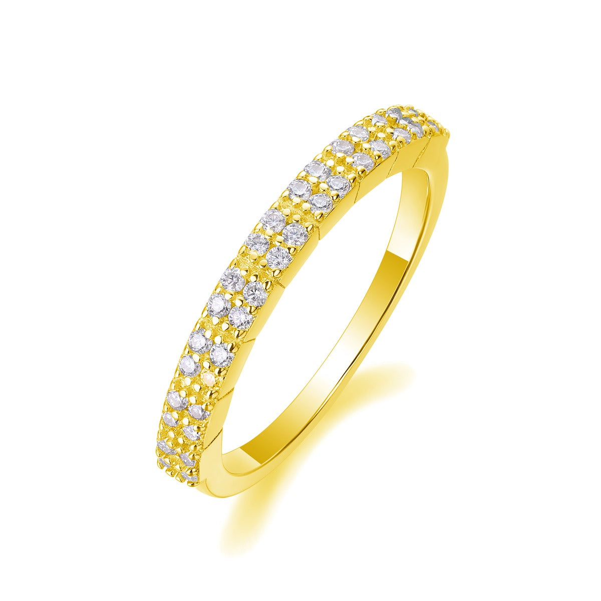 Moissanite Segmented Half-Eternity Band in 925 Sterling Silver