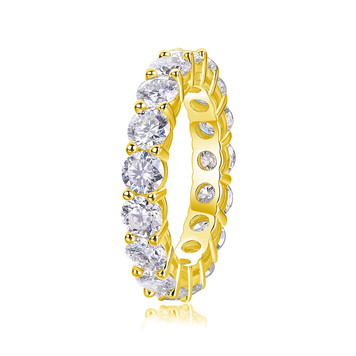 Oval Moissanite Shared-Prong Eternity Band in 925 Sterling Silver