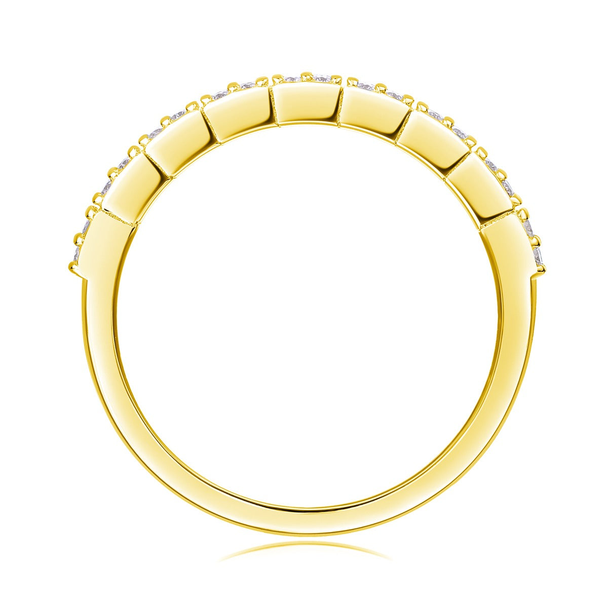 Moissanite Segmented Half-Eternity Band in 925 Sterling Silver