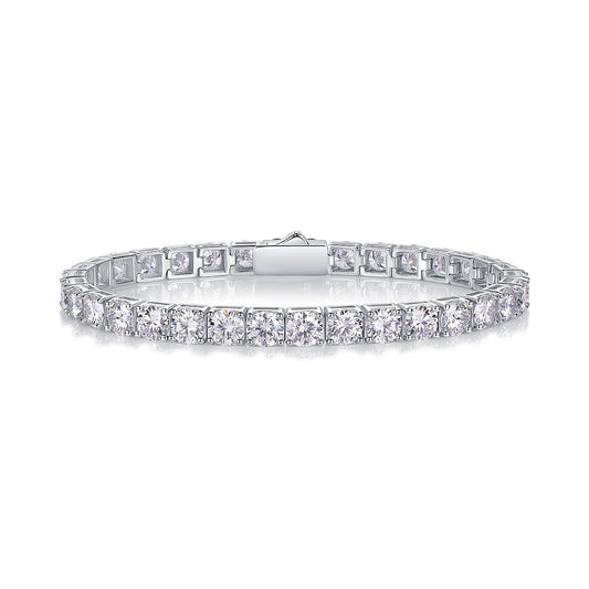 Round Moissanite Tennis Bracelet (0.5 ct Stones) in 925 Sterling Silver
