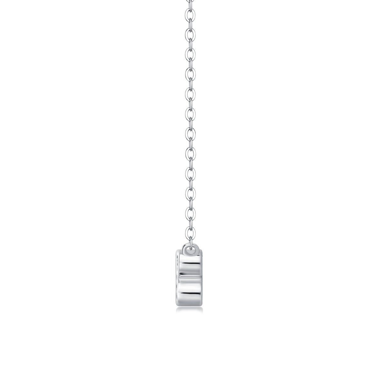 Three-Stone Bezel-Set Moissanite Bubble Necklace in 925 Sterling Silver