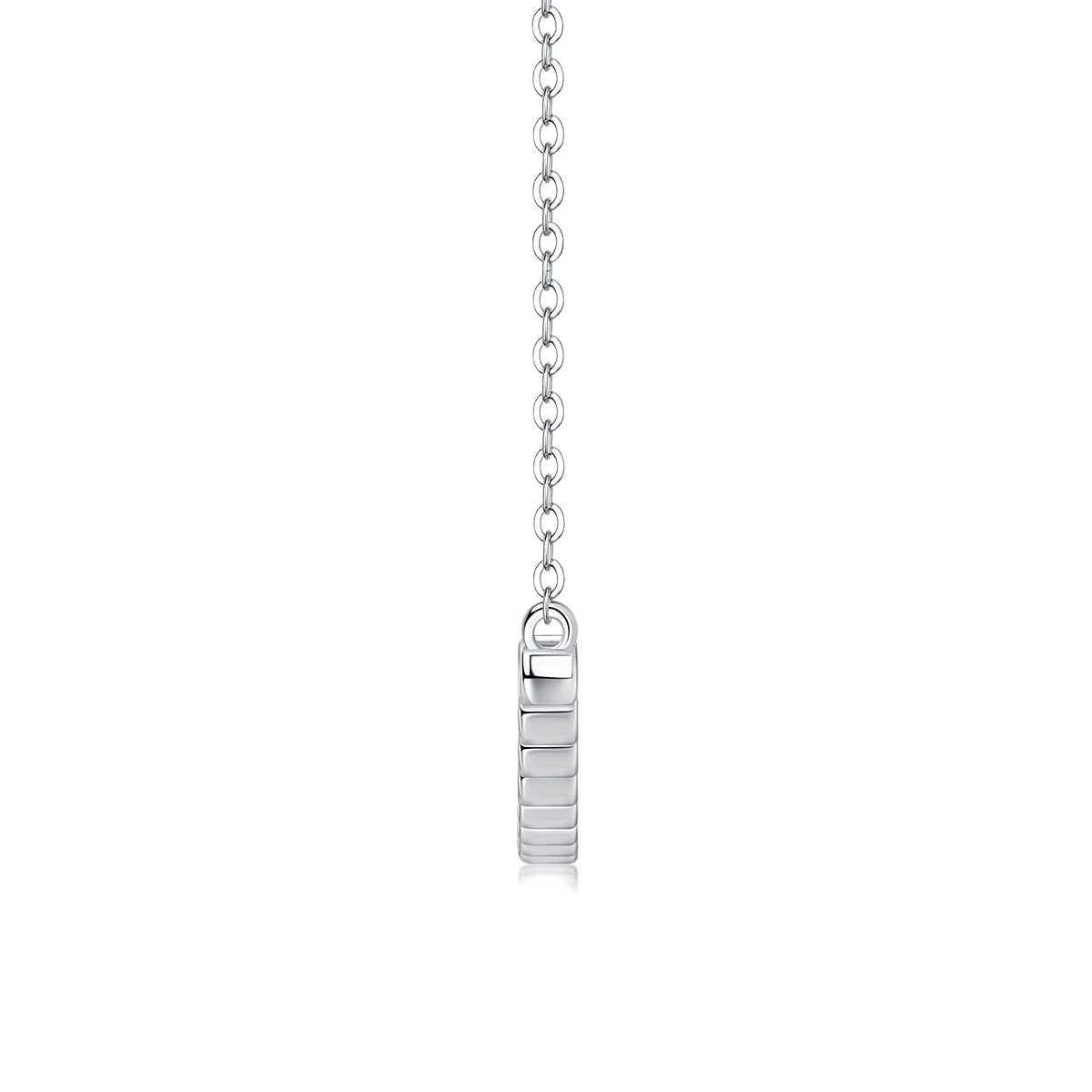 Bezel-Set Moissanite Curved Bar Necklace in 925 Sterling Silver