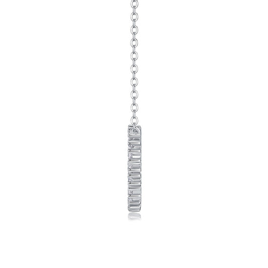 Mixed-Cut Moissanite Wreath Circle Necklace in 925 Sterling Silver