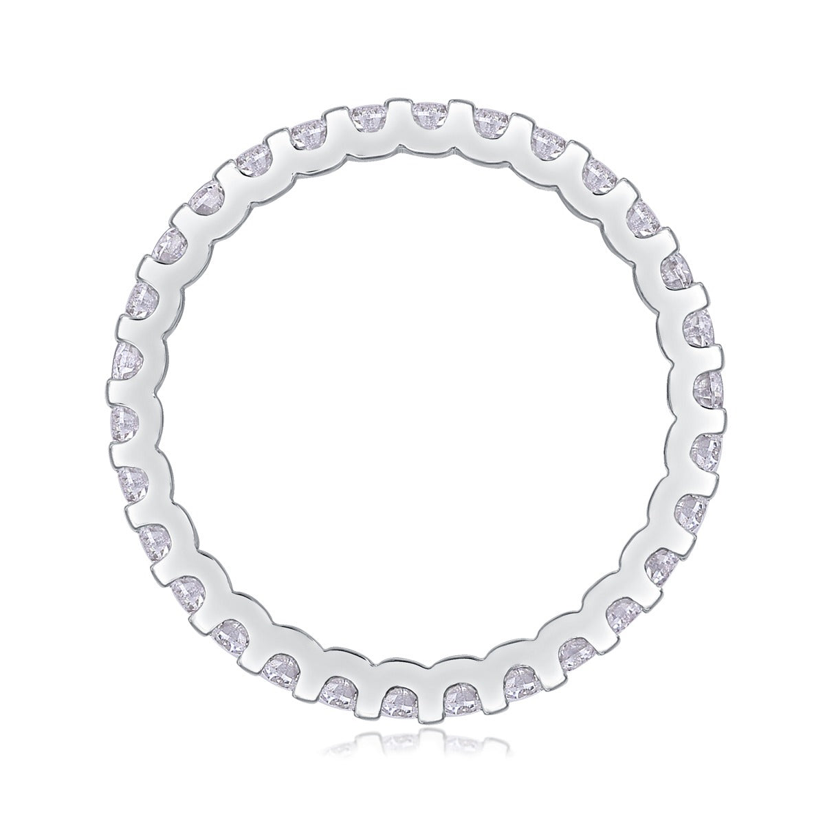 Round Moissanite U-Prong Full Eternity Band in 925 Sterling Silver