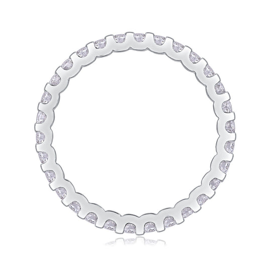 Round Moissanite U-Prong Full Eternity Band in 925 Sterling Silver