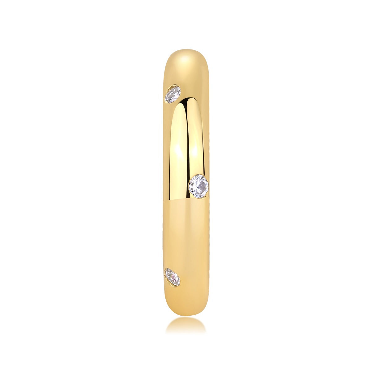 Moissanite Flush-Set Dome Band in Gold-Plated 925 Silver