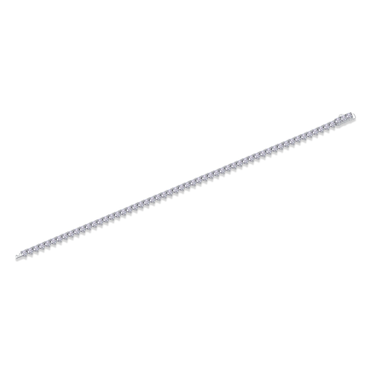 Round Moissanite Tennis Bracelet (0.1 ct Stones) in 925 Sterling Silver
