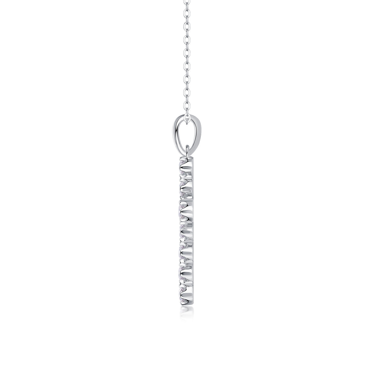Moissanite Cluster Cross Pendant Necklace in 925 Sterling Silver