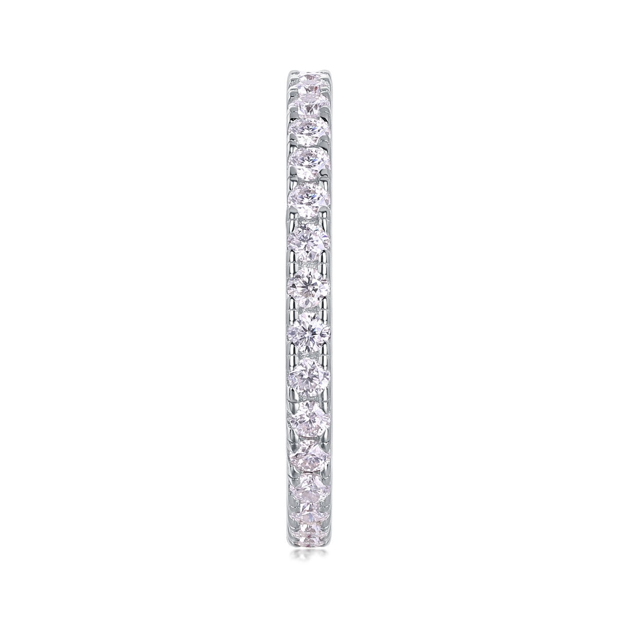 Petite Round Moissanite Full Eternity Band in 925 Sterling Silver