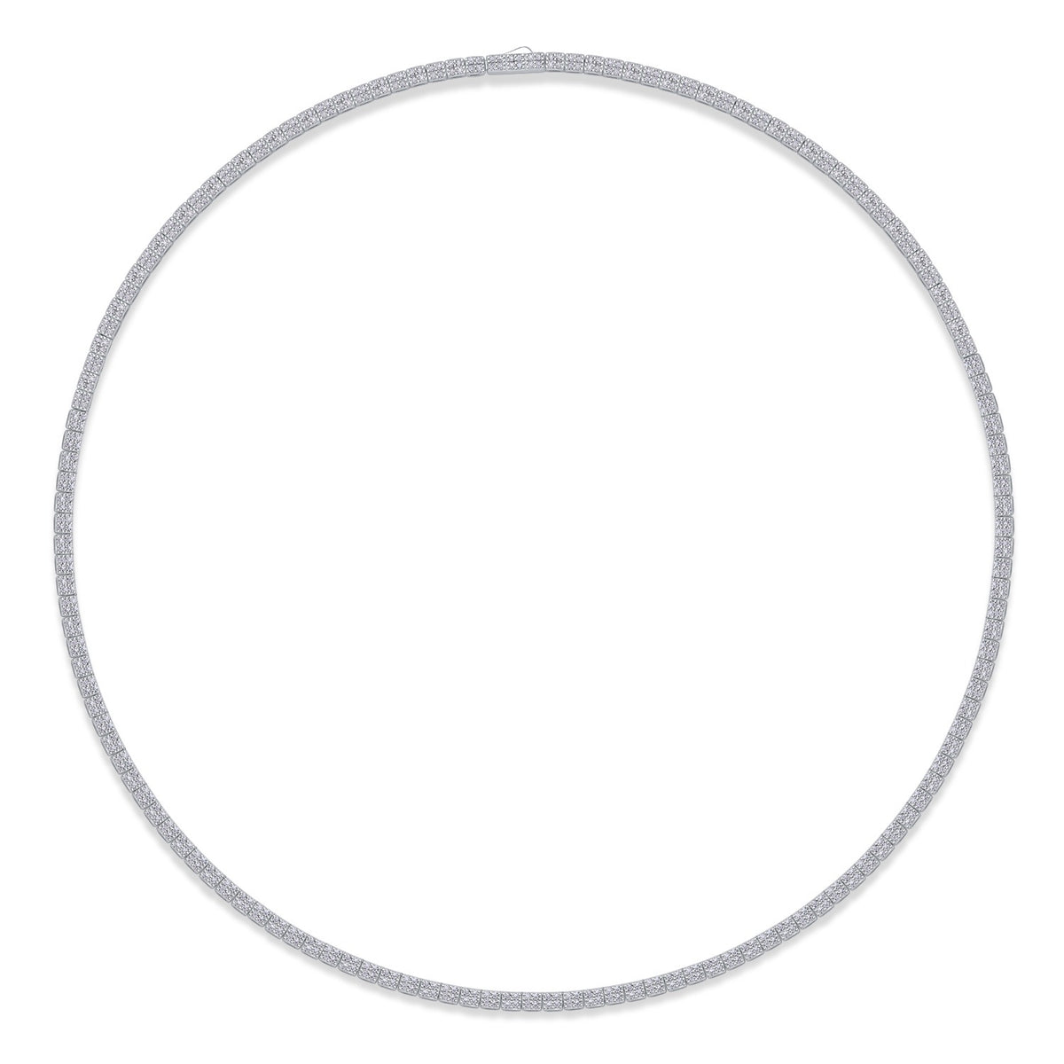 Fine Moissanite Tennis Necklace in 925 Sterling Silver