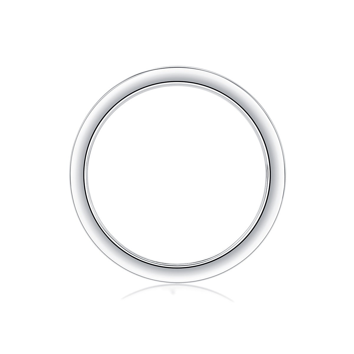 Moissanite Offset Double Band Ring with Pave Row in 925 Silver