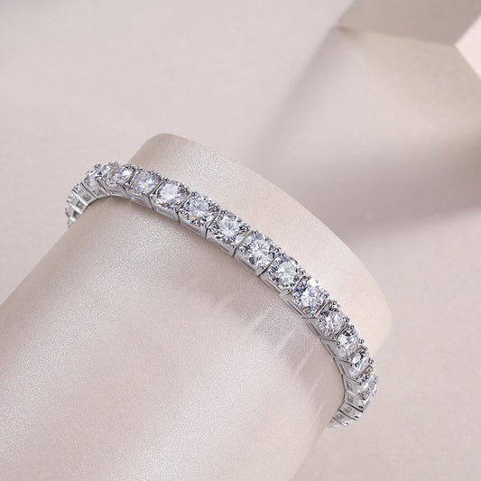 Round Moissanite Tennis Bracelet (0.5 ct Stones) in 925 Sterling Silver