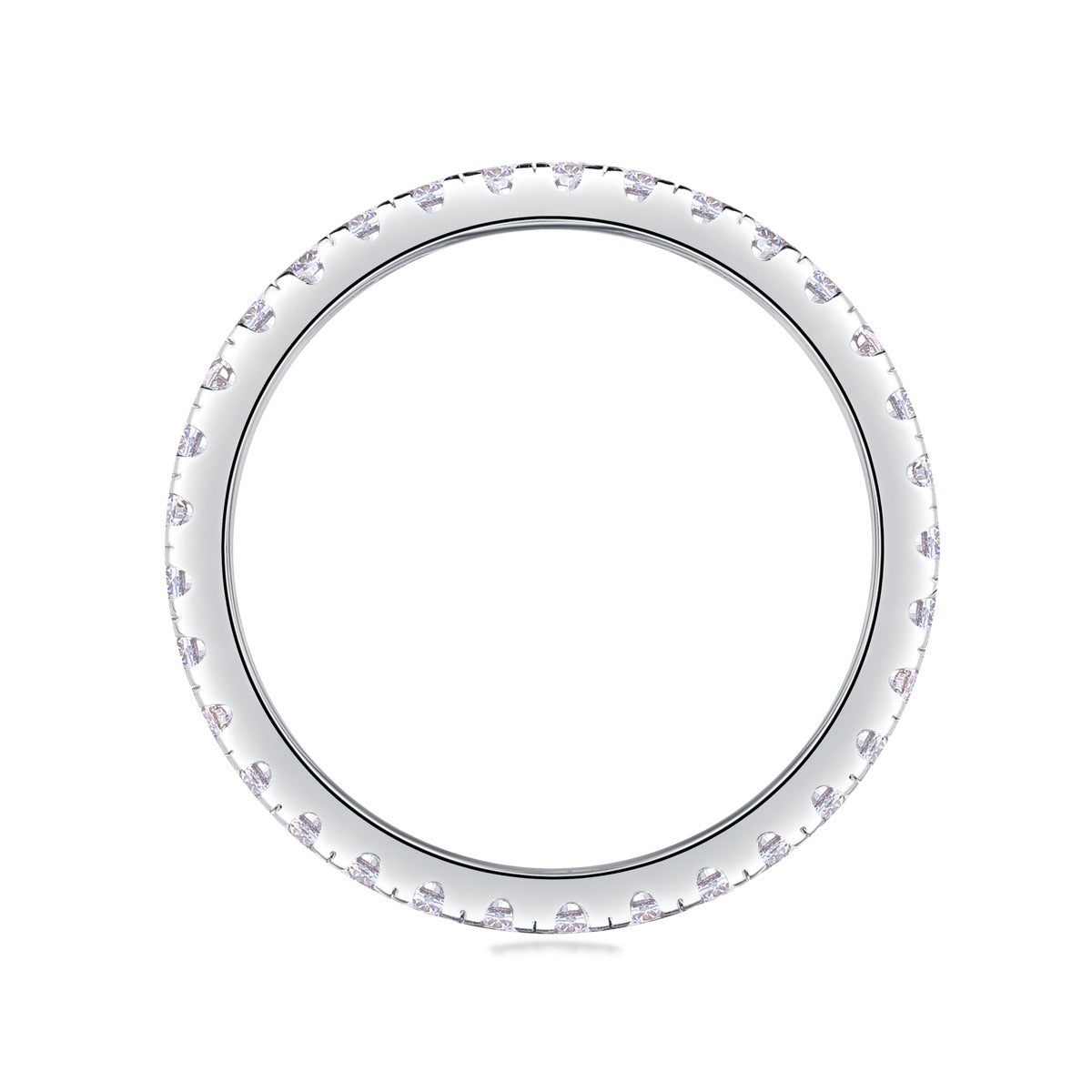 Petite Round Moissanite Full Eternity Band in 925 Sterling Silver
