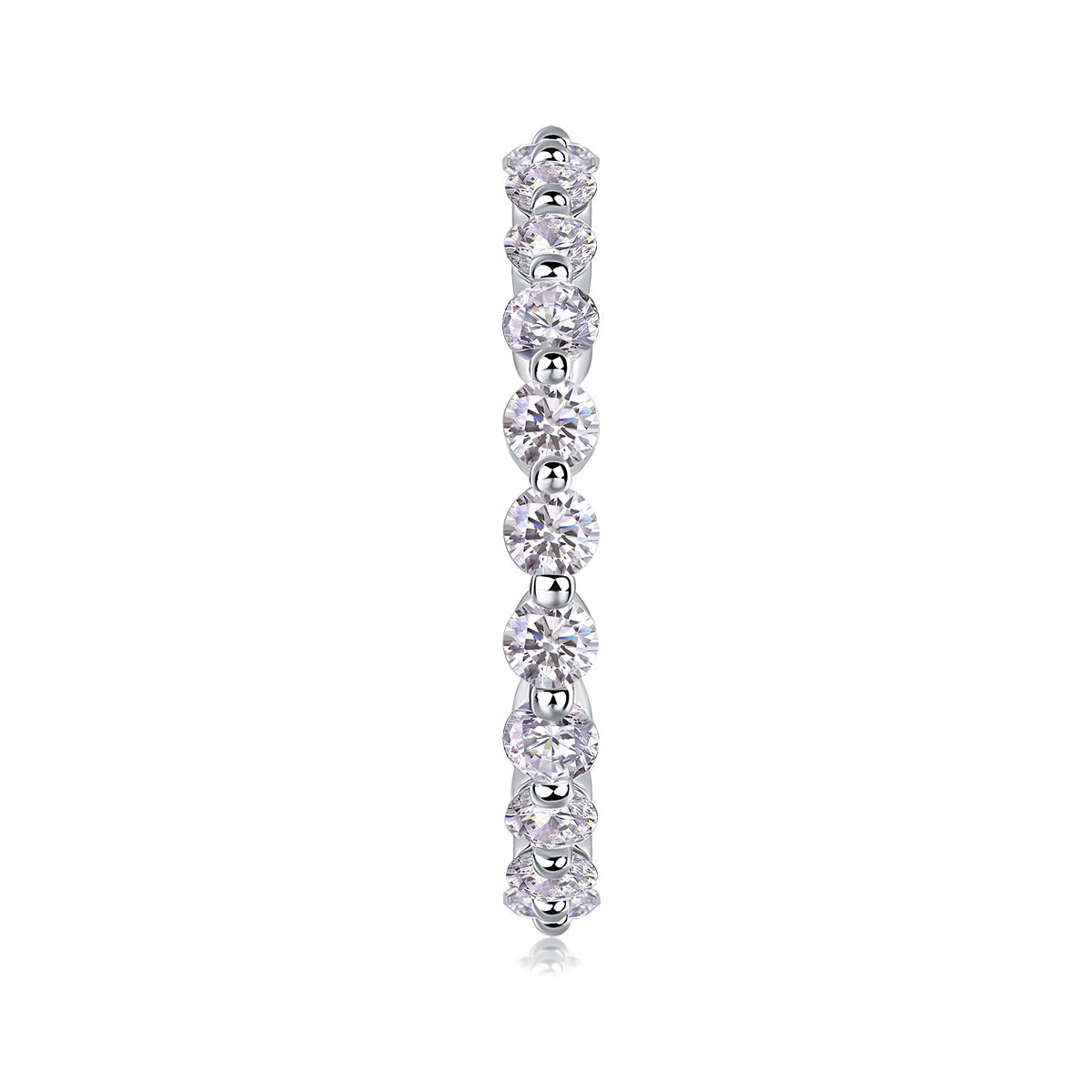 Moissanite Floating Station Eternity Band in 925 Sterling Silver