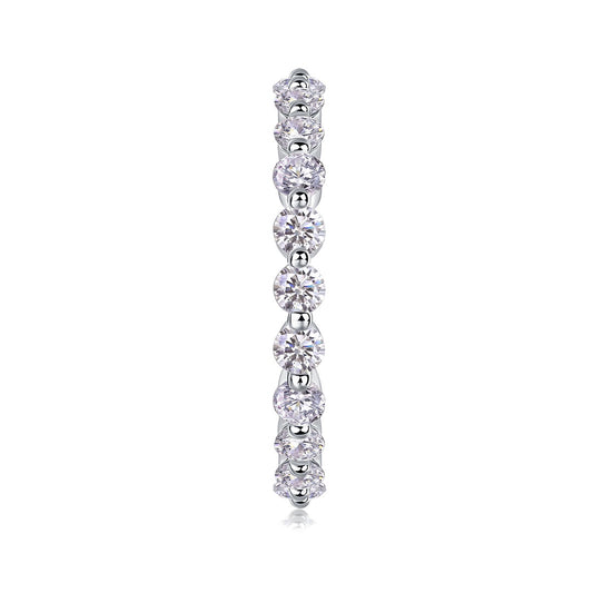 Moissanite Floating Station Eternity Band in 925 Sterling Silver