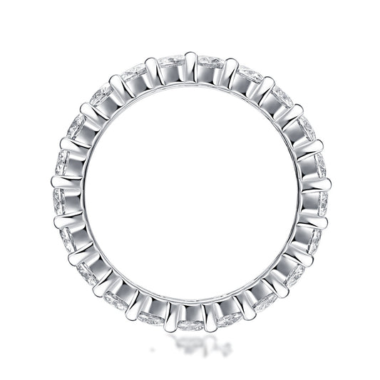 Round Moissanite Four-Prong Eternity Band in 925 Sterling Silver
