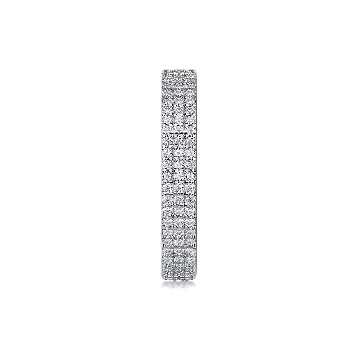 Moissanite Three-Row Pave Full Eternity Band in 925 Sterling Silver