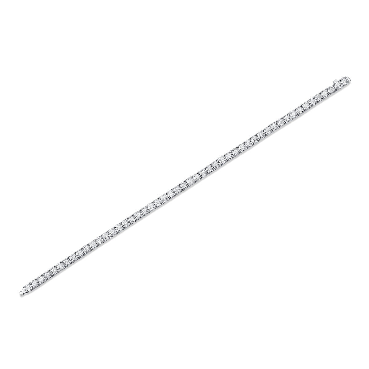 Round Moissanite Four-Prong Tennis Bracelet in 925 Sterling Silver