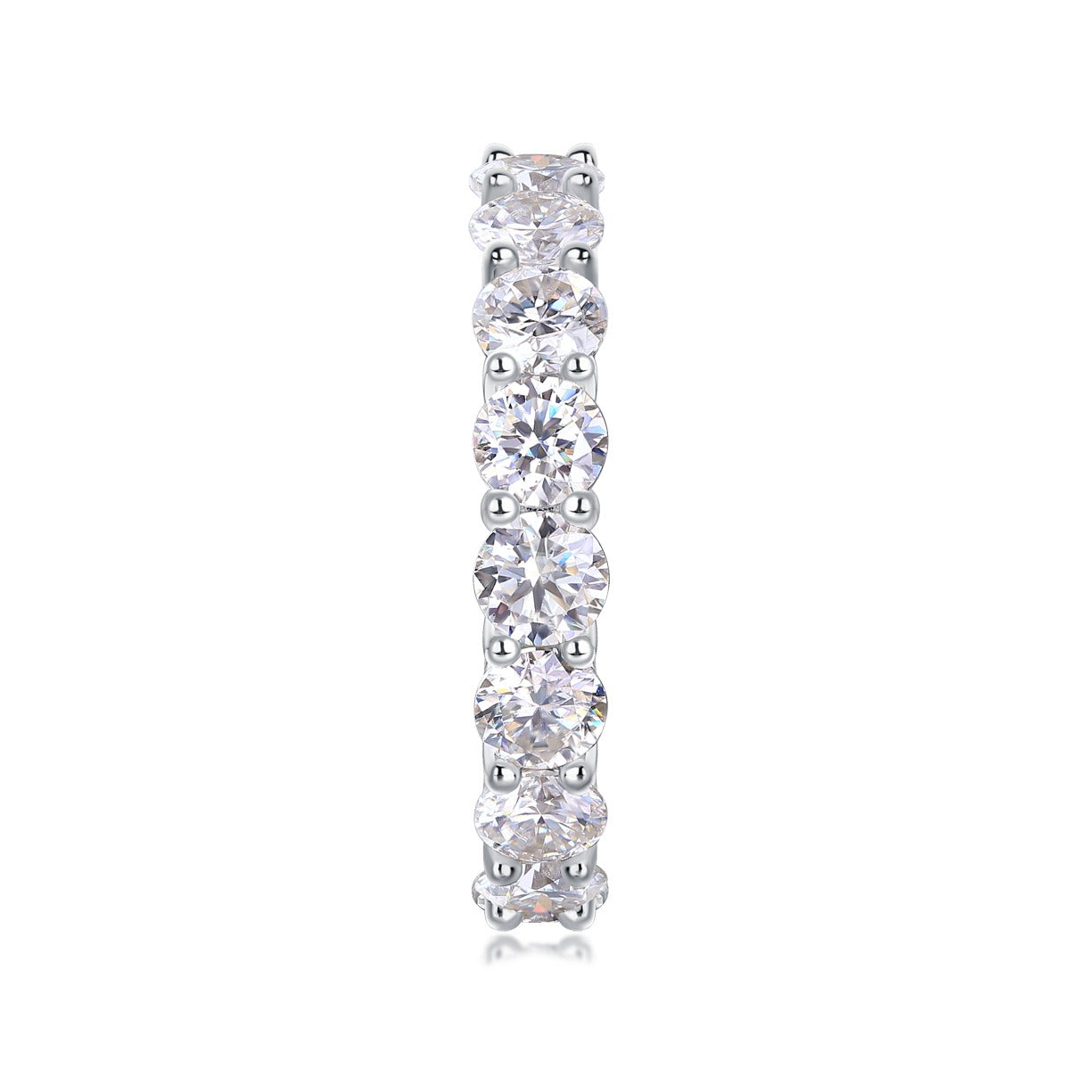 Oval Moissanite Shared-Prong Eternity Band in 925 Sterling Silver