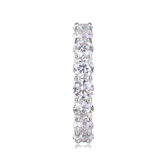 Oval Moissanite Shared-Prong Eternity Band in 925 Sterling Silver