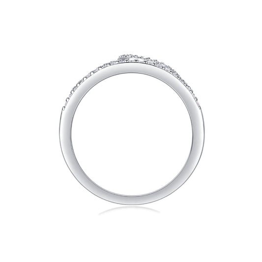 Moissanite Pave Tiara Crown Ring in 925 Sterling Silver
