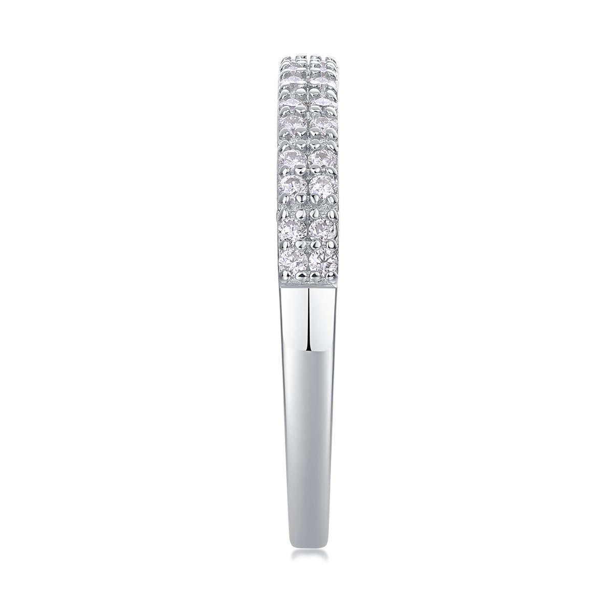 Moissanite Segmented Half-Eternity Band in 925 Sterling Silver